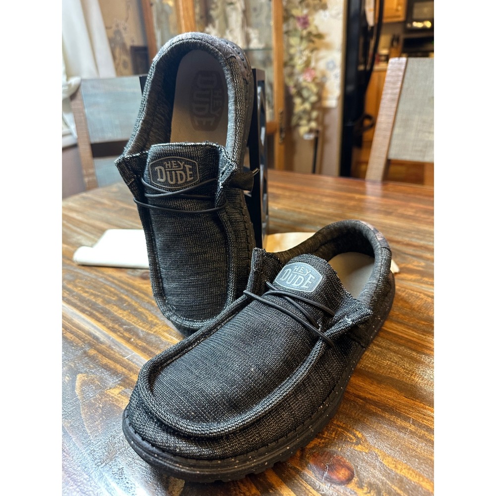 Hey Dude Wally Stretch Poly Mens Midnight Black Camo Loafers Size M10 40024-0XK